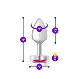 Cheeky Charms Silver Metal Butt Plug with Heart Pink Jewel Small > Anal Range > Jewel Butt Plugs - Tophatter Daily Deals