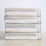 Striped Cabana Beach Towel - Edgartown Collection 4 Pack- 35" x 70" Pale Grey Bath - Tophatter Daily Deals