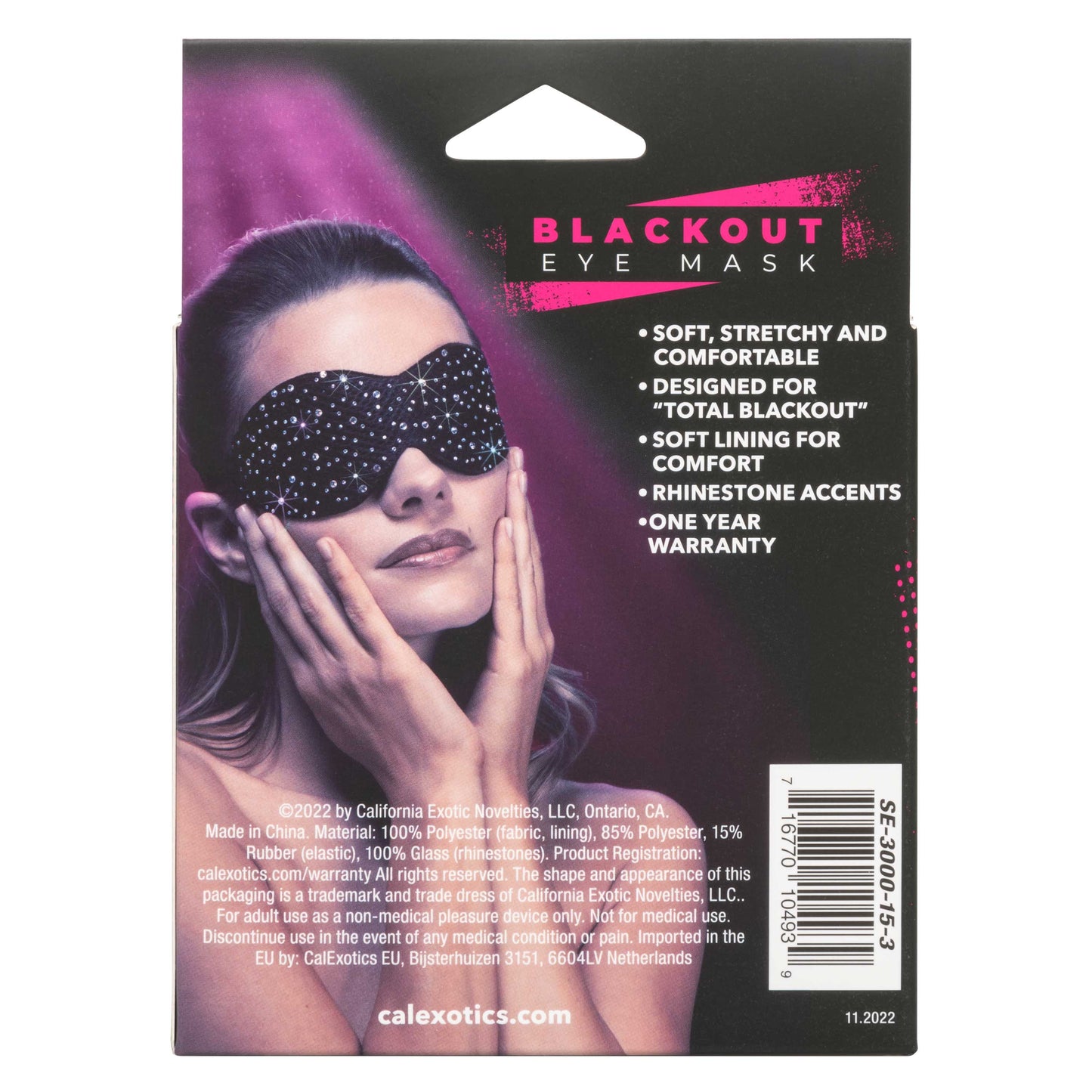 Radiance Blackout Eye Mask with Black Rhinestones and Plush Lining > Bondage Gear > Masks - Tophatter Daily Deals