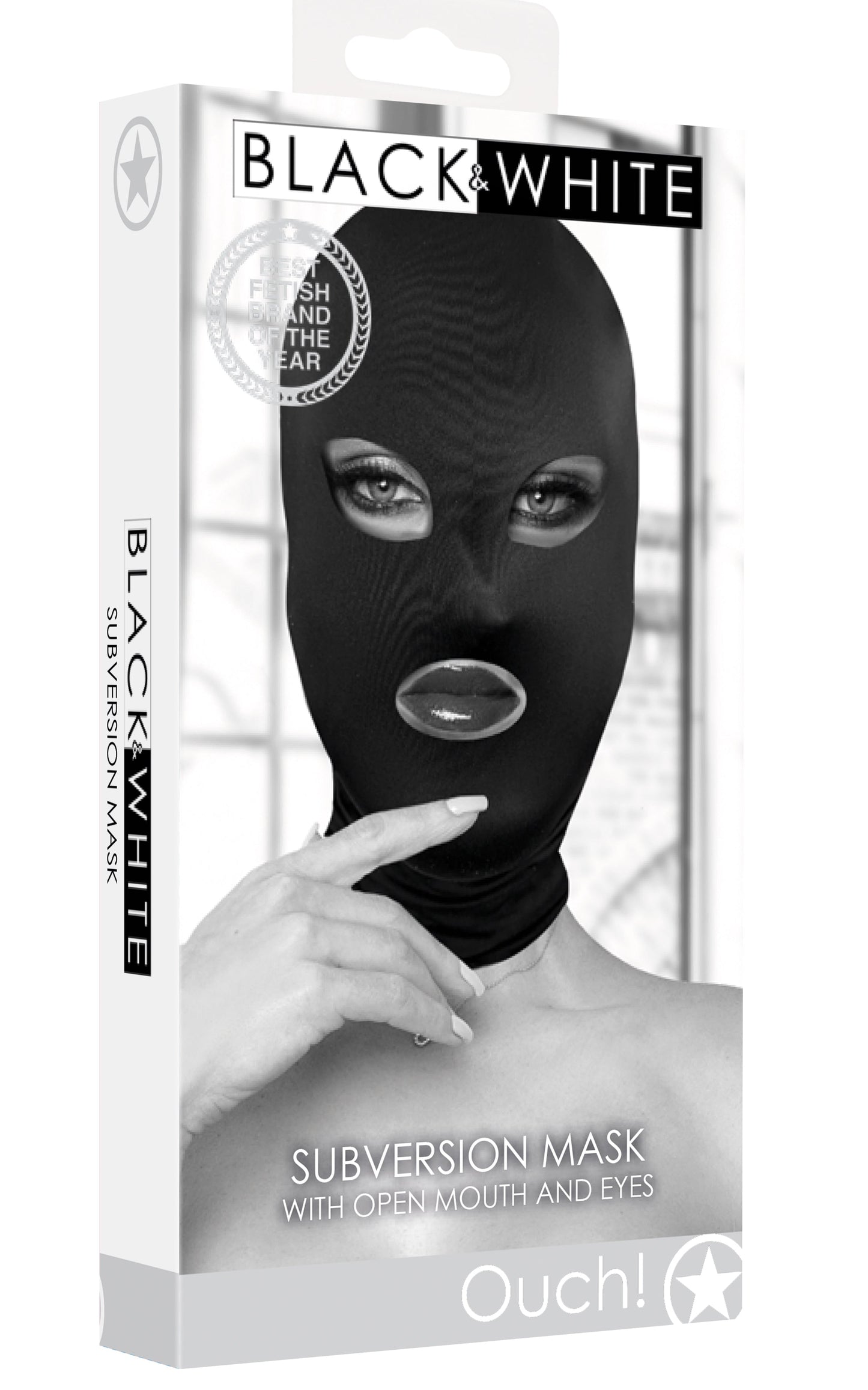 Ouch Subversion Mask with Open Mouth – Comfortable Hood > Bondage Gear > Bondage Hoods - Tophatter Daily Deals