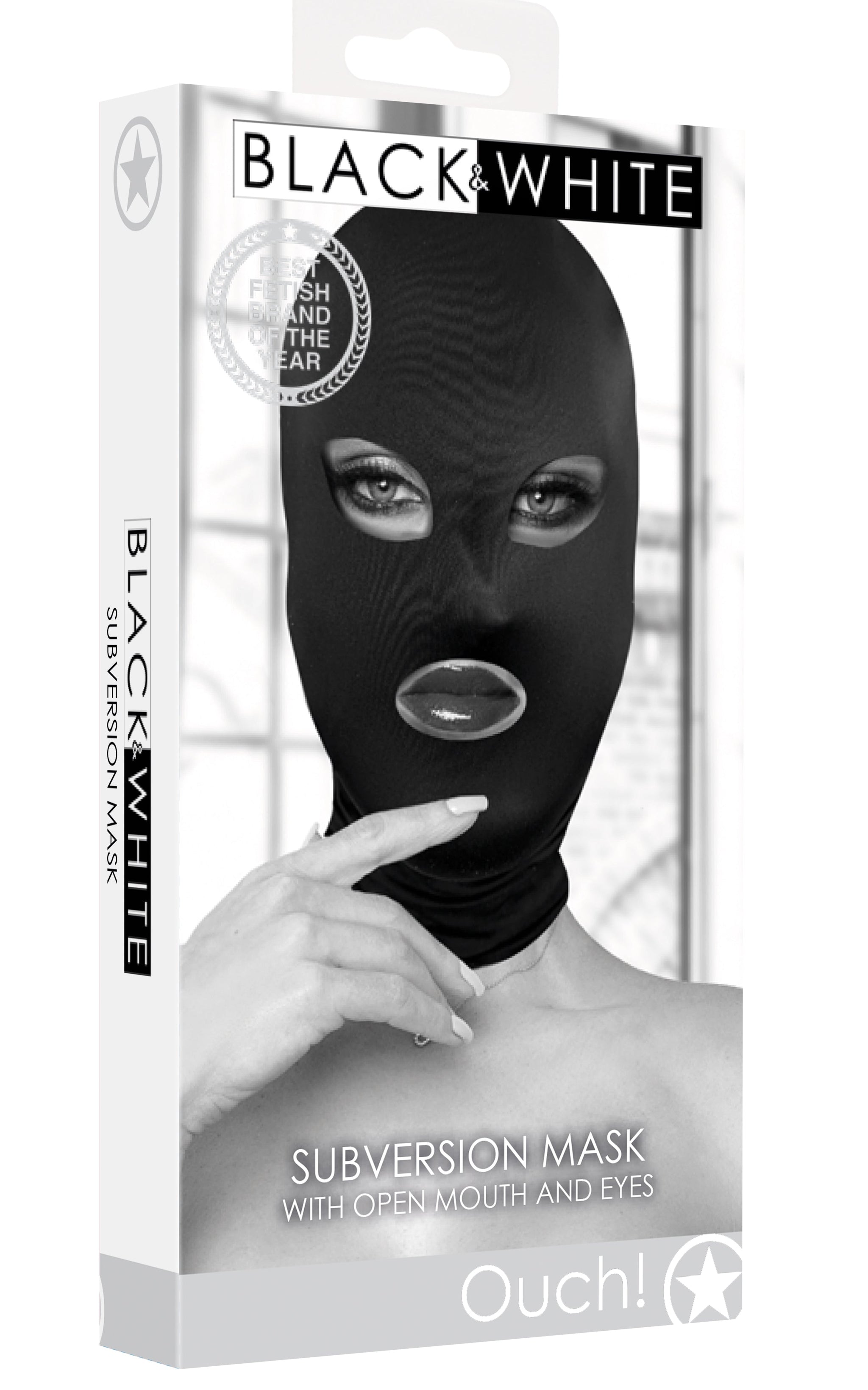 Ouch Subversion Mask with Open Mouth – Comfortable Hood > Bondage Gear > Bondage Hoods - Tophatter Daily Deals