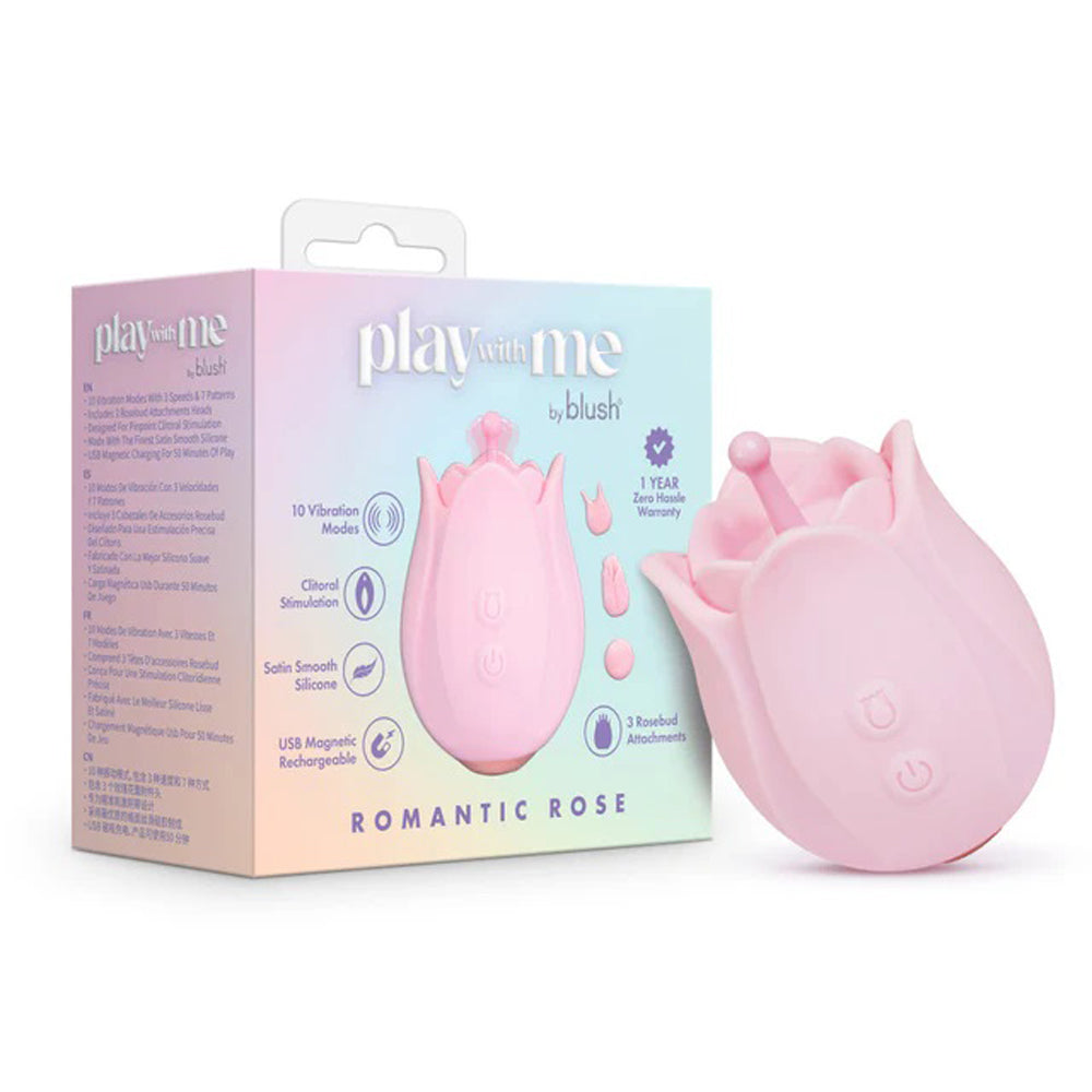 Play With Me Romantic Rose Pink Wireless Clitoral Vibrator > Sex Toys For Ladies > Rose Stimulators - Tophatter Daily Deals