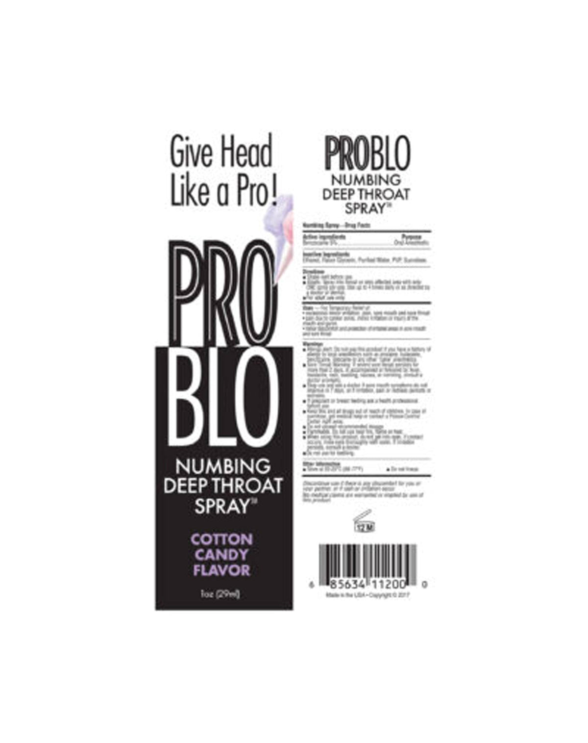 ProBlo Deep Throat Spray – Cotton Candy Flavored Oral Desensitiser 30ml > Lube > Oral Gels & Sprays - Tophatter Daily Deals