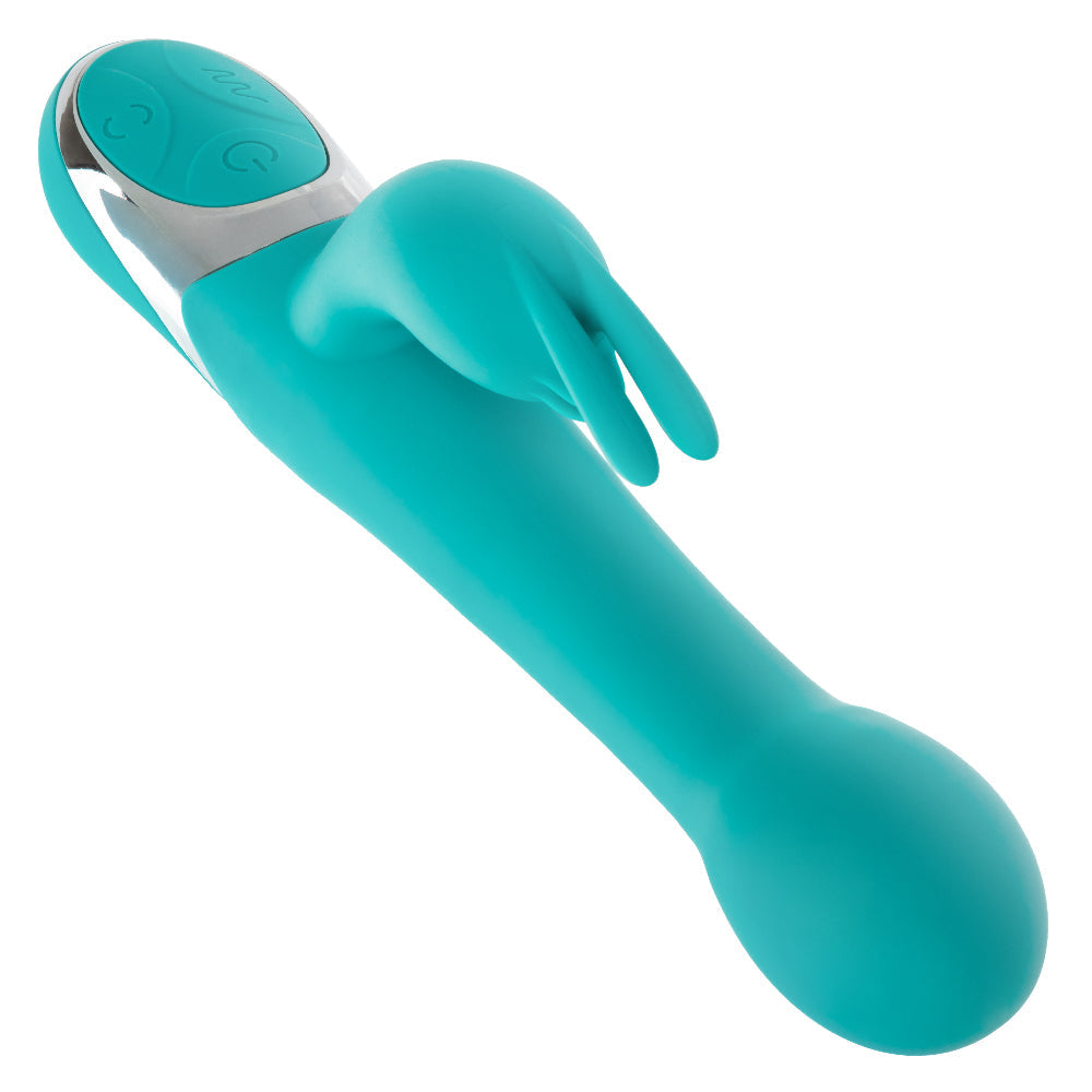 CalExotics Enchanted Oscillate Teal with Thrusting and Rotating, Rechargeable, Waterproof Silicone, 8.5 Inches > Vibrators > Ladies > Rabbit - Tophatter Daily Deals