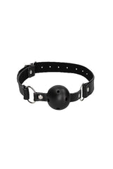 Ouch by Shots Toys - Black & White - Breathable Ball Gag with Bonded Leather Straps - Black BDSM - Tophatter Daily Deals
