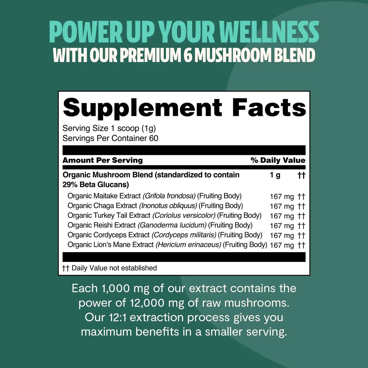 Organic Mushroom Extract Powder Blend Health & Wellness - Tophatter Daily Deals