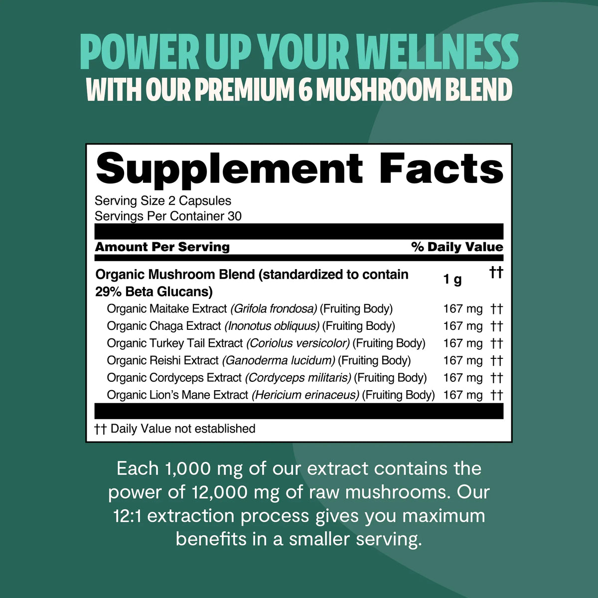 Organic Mushroom Complex Supplement Capsules Health & Wellness - Tophatter Daily Deals