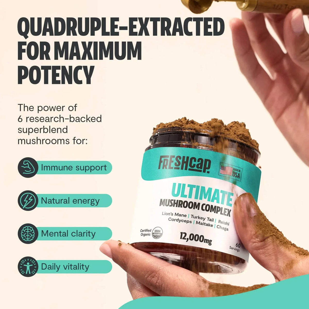 Organic Mushroom Extract Powder Blend Health & Wellness - Tophatter Daily Deals