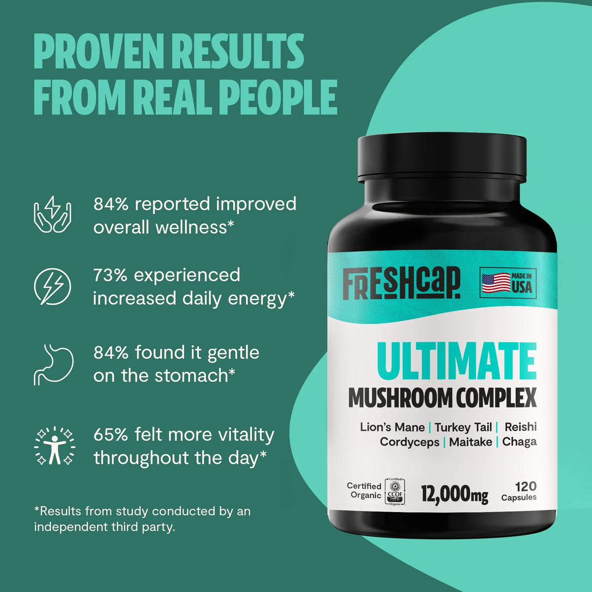 Organic Mushroom Complex Supplement Capsules Health & Wellness - Tophatter Daily Deals