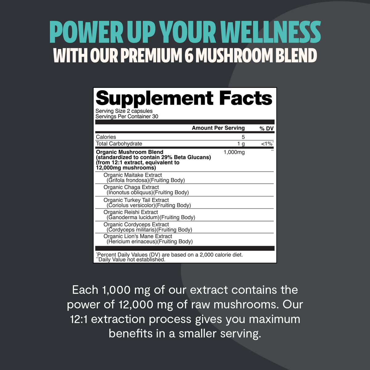 Organic Mushroom Complex Supplement Capsules Health & Wellness - Tophatter Daily Deals