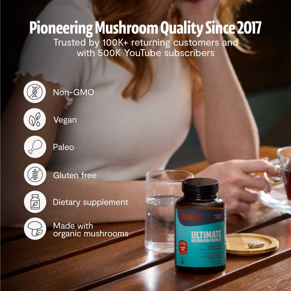 Organic Mushroom Complex Supplement Capsules Health & Wellness - Tophatter Daily Deals