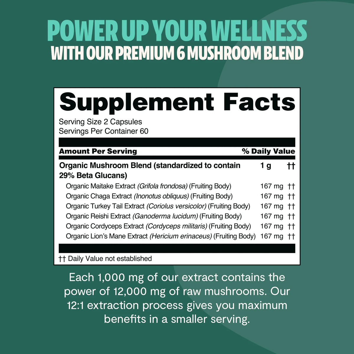 Organic Mushroom Complex Supplement Capsules Health & Wellness - Tophatter Daily Deals