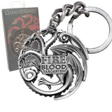 Game Of Thrones - Targaryen Sigil Keychain (Gun Metal) Keyring - Tophatter Daily Deals