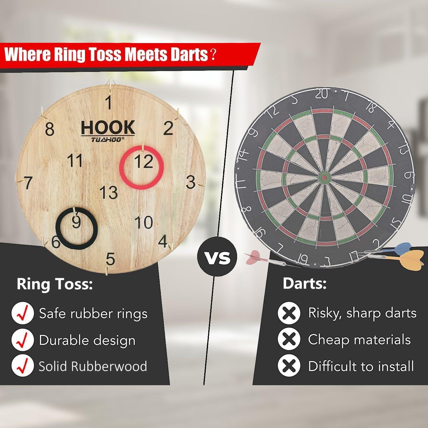 Ring Tossing Game - Outdoor Indoor Game Family Wooden Adults Kid Circle Sports & Outdoor - Tophatter Daily Deals