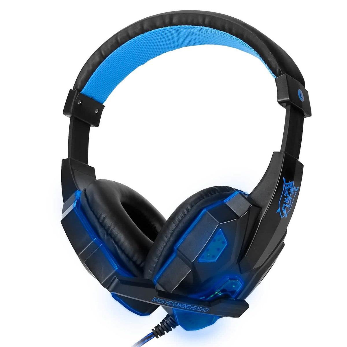 Gaming Headsets Stereo Bass Over Ear Headphones with LED Light Earmuff Black Headphones - Tophatter Daily Deals
