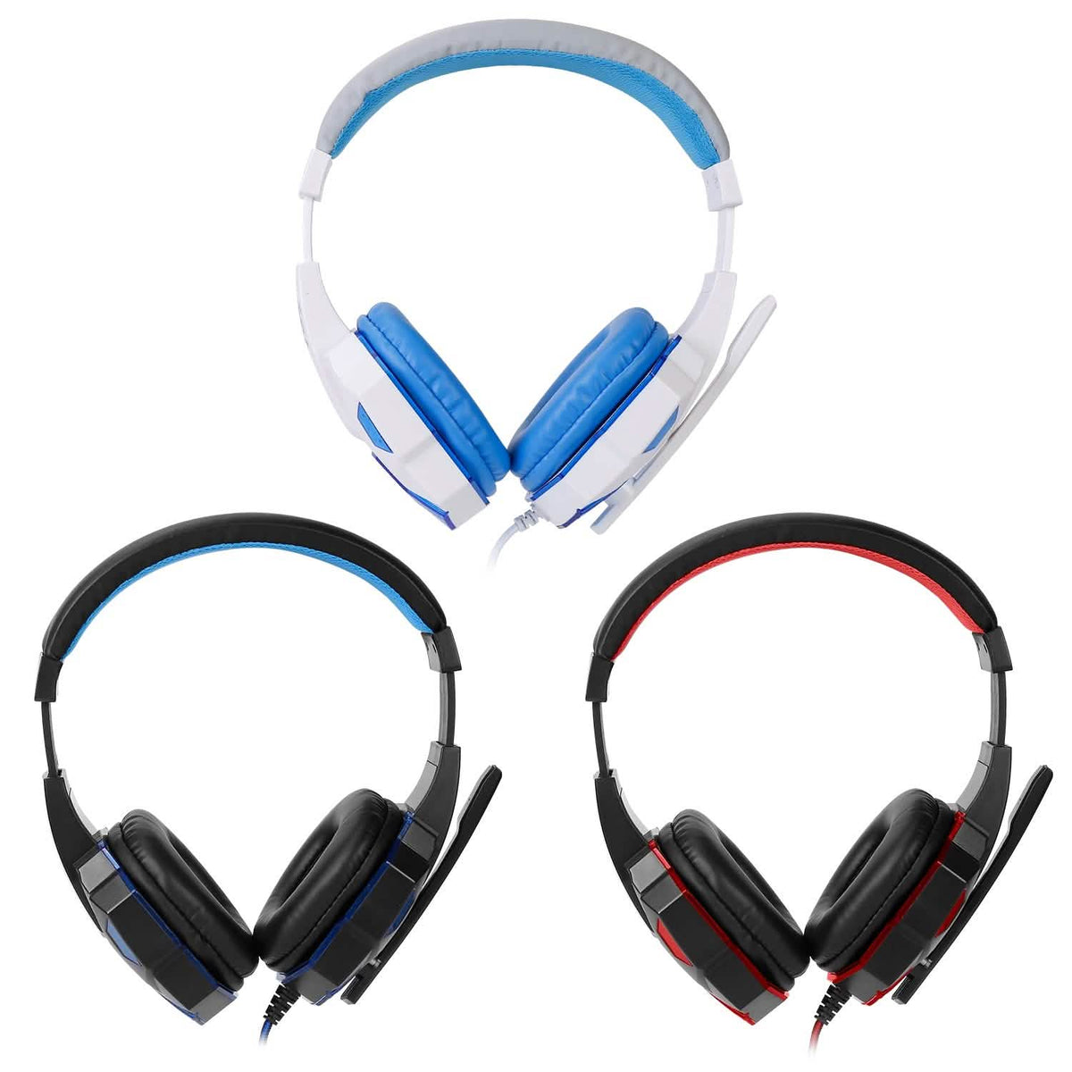 Gaming Headsets Stereo Bass Over Ear Headphones with LED Light Earmuff Headphones - Tophatter Daily Deals