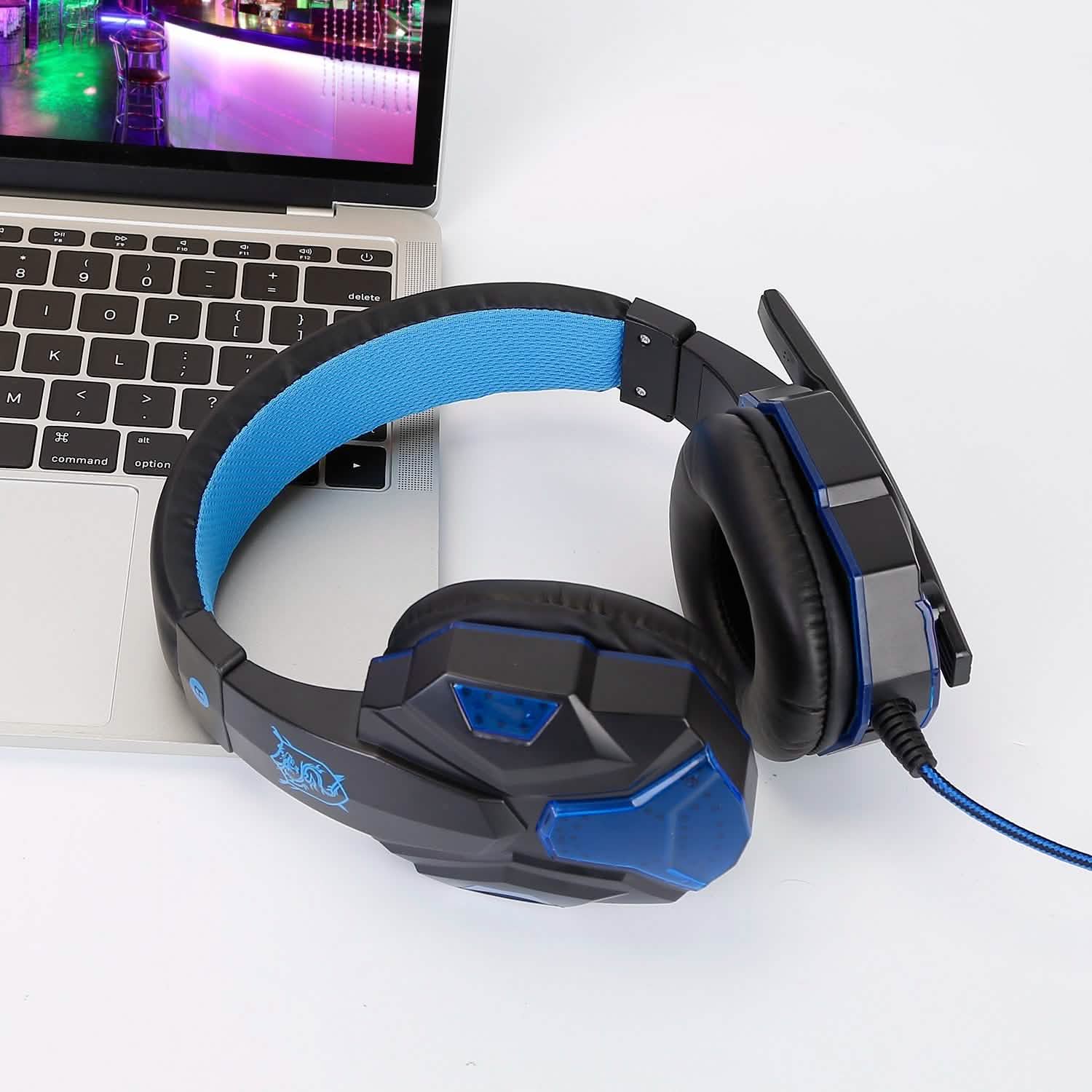 Gaming Headsets Stereo Bass Over Ear Headphones with LED Light Earmuff Headphones - Tophatter Daily Deals