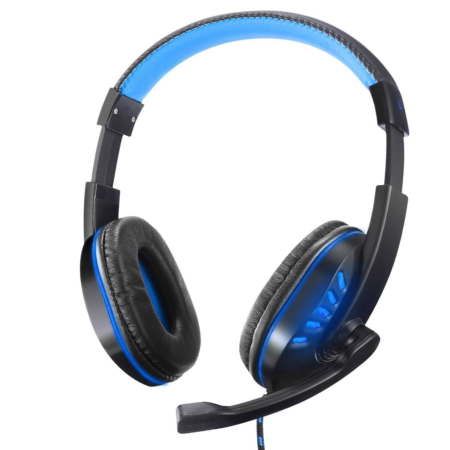 Gaming Headsets Stereo Noise Isolation Over Ear Headphone with LED Light Blue Headphones - Tophatter Daily Deals