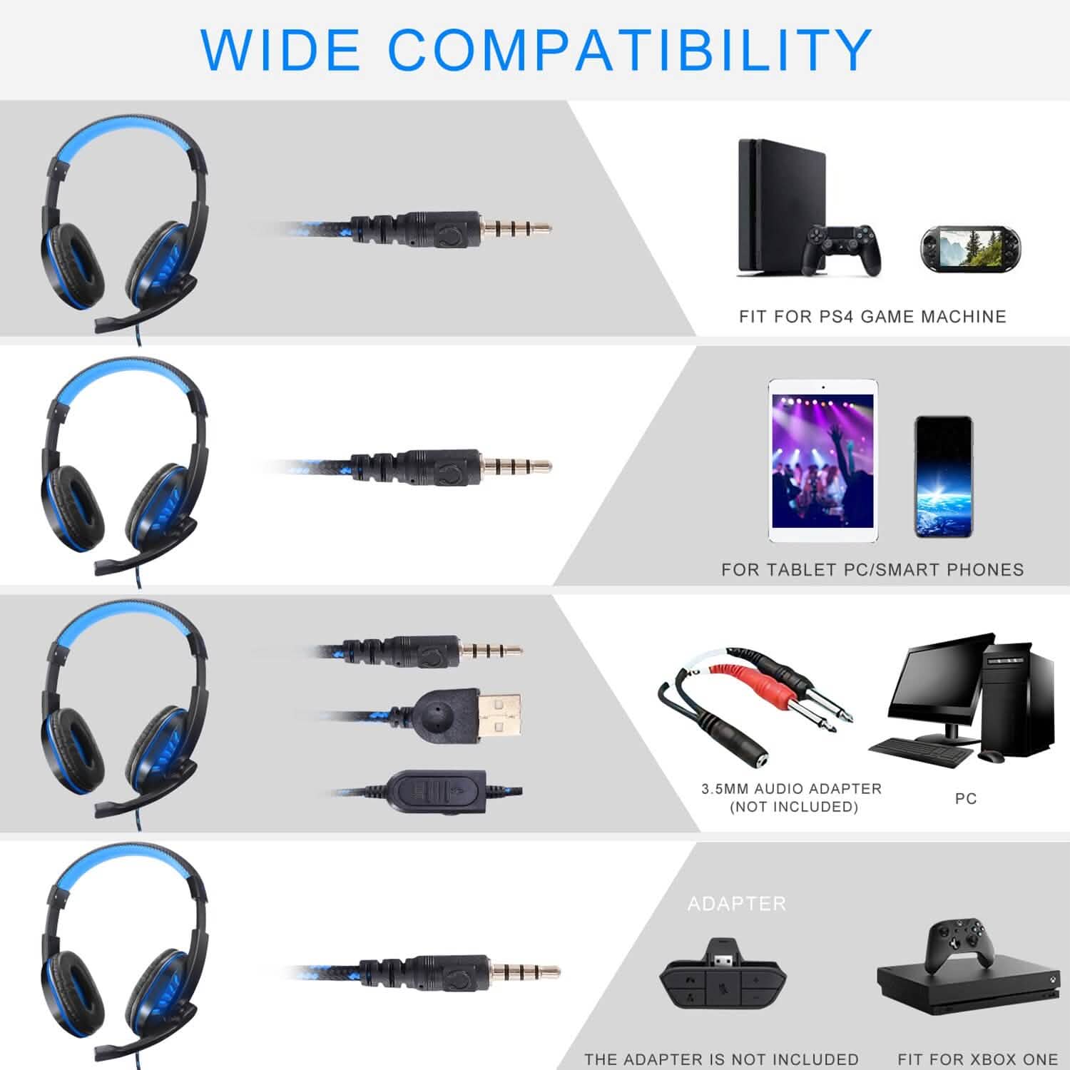 Gaming Headsets Stereo Noise Isolation Over Ear Headphone with LED Light Headphones - Tophatter Daily Deals