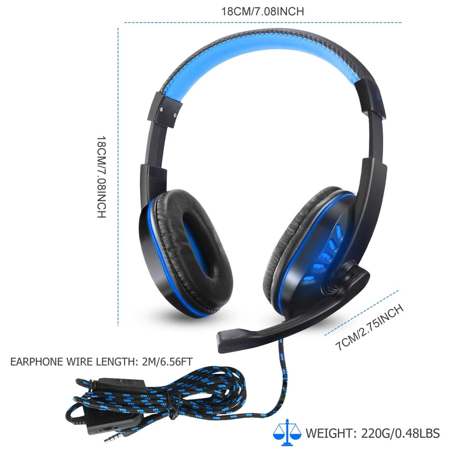 Gaming Headsets Stereo Noise Isolation Over Ear Headphone with LED Light Headphones - Tophatter Daily Deals