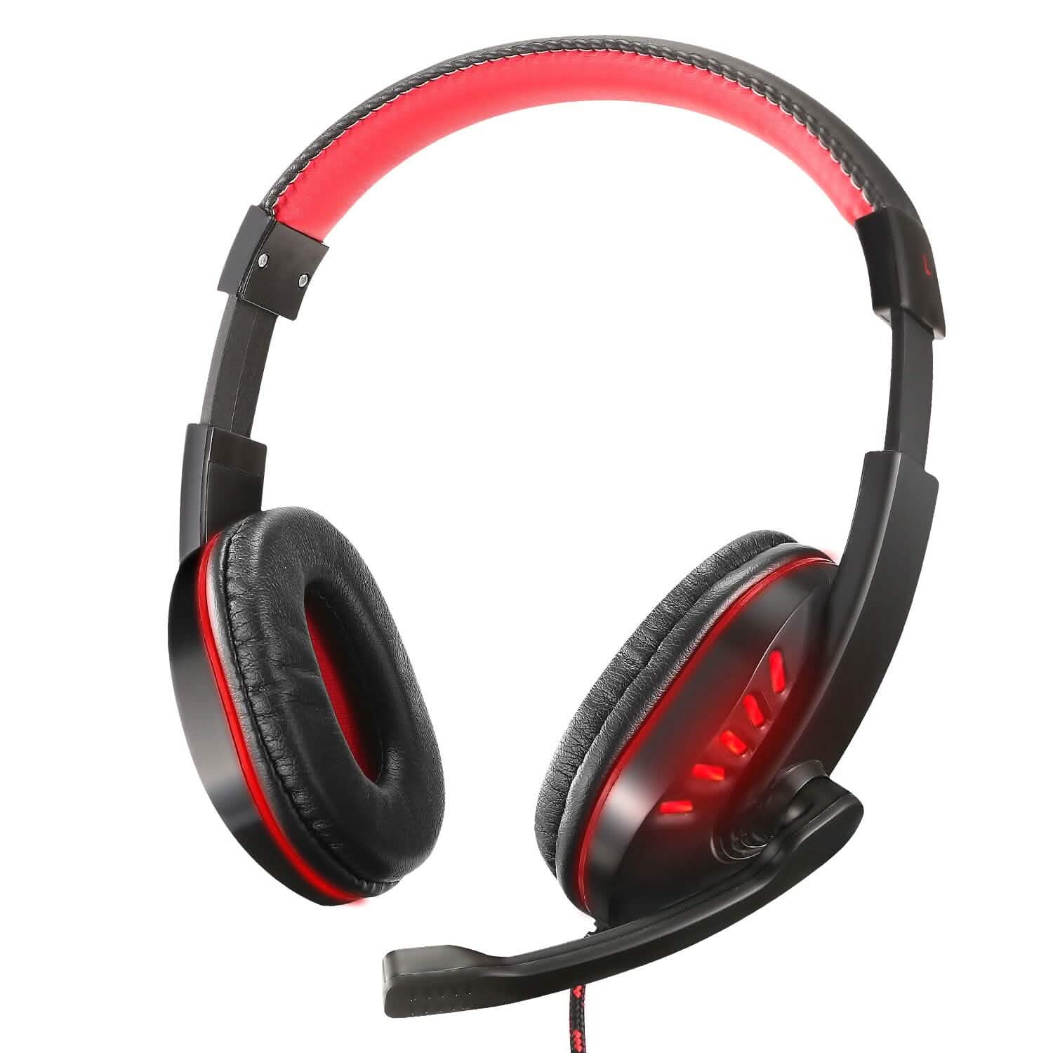 Gaming Headsets Stereo Noise Isolation Over Ear Headphone with LED Light Red Headphones - Tophatter Daily Deals