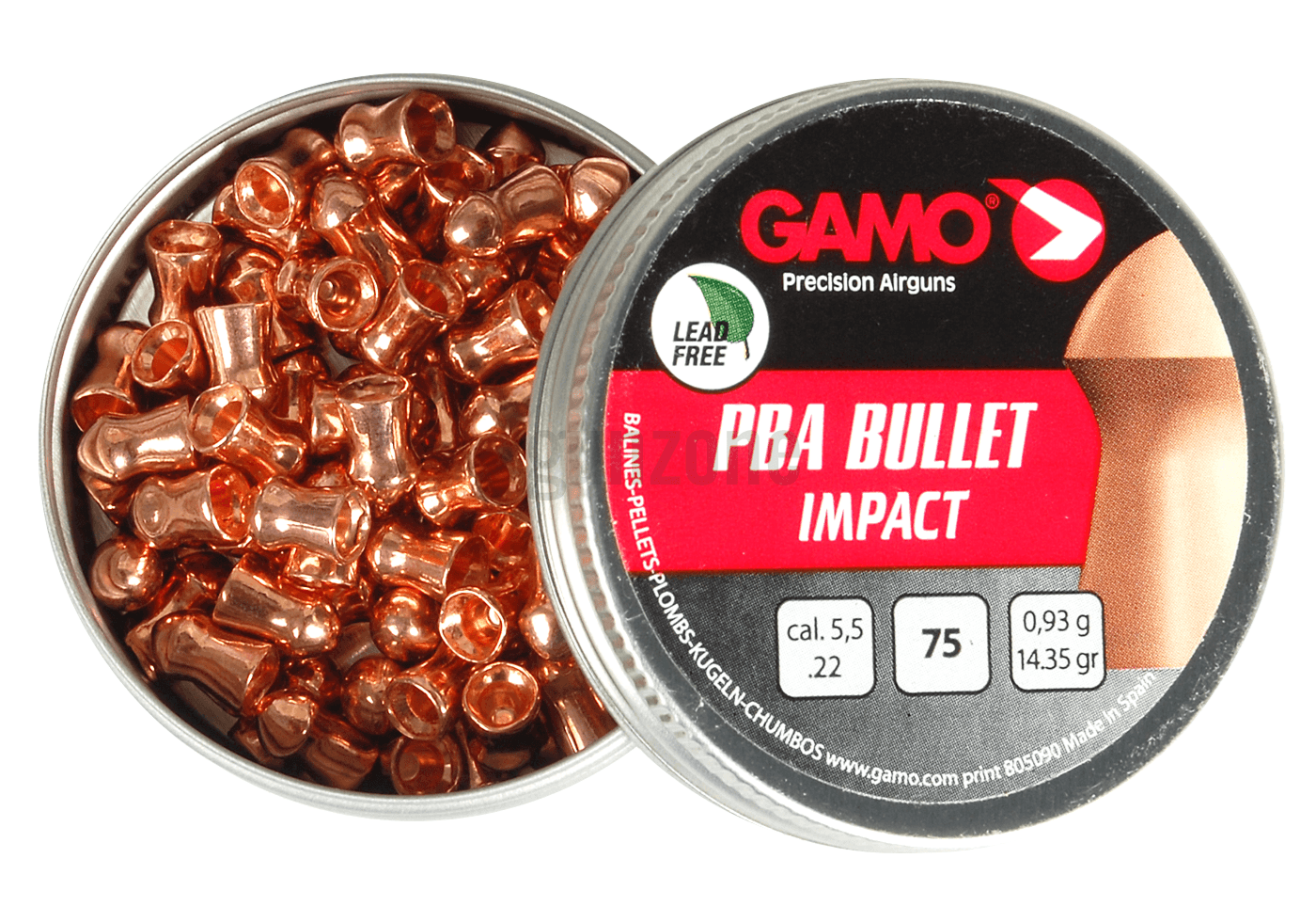 GAMO 5.5MM PBA IMPACT 14.35GR- 75'S - Tophatter's Army Deals BULLETS - Tophatter Daily Deals