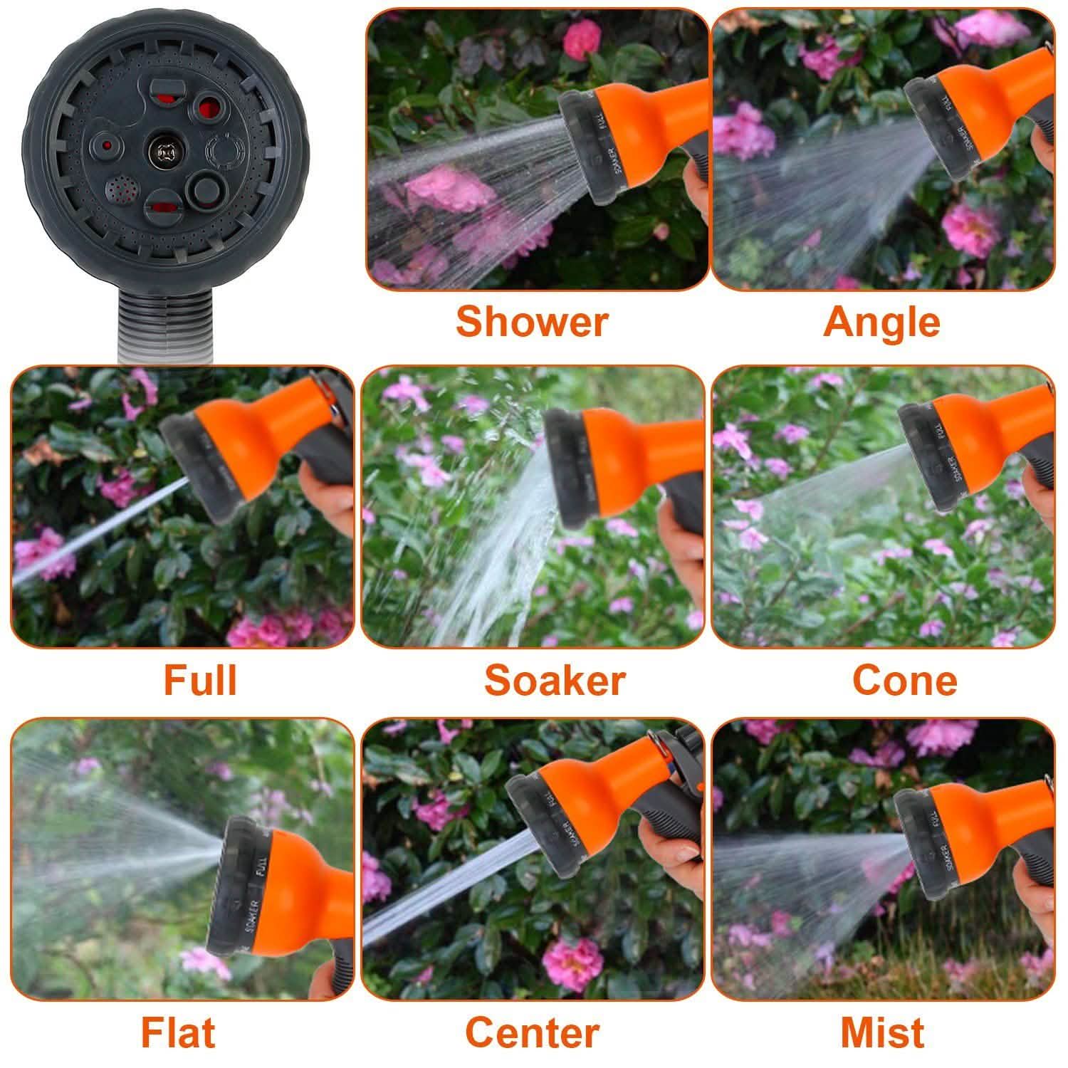 Garden Hose Nozzle Water Spray Gun 8 Adjustable Patterns Garden & Patio - Tophatter Daily Deals