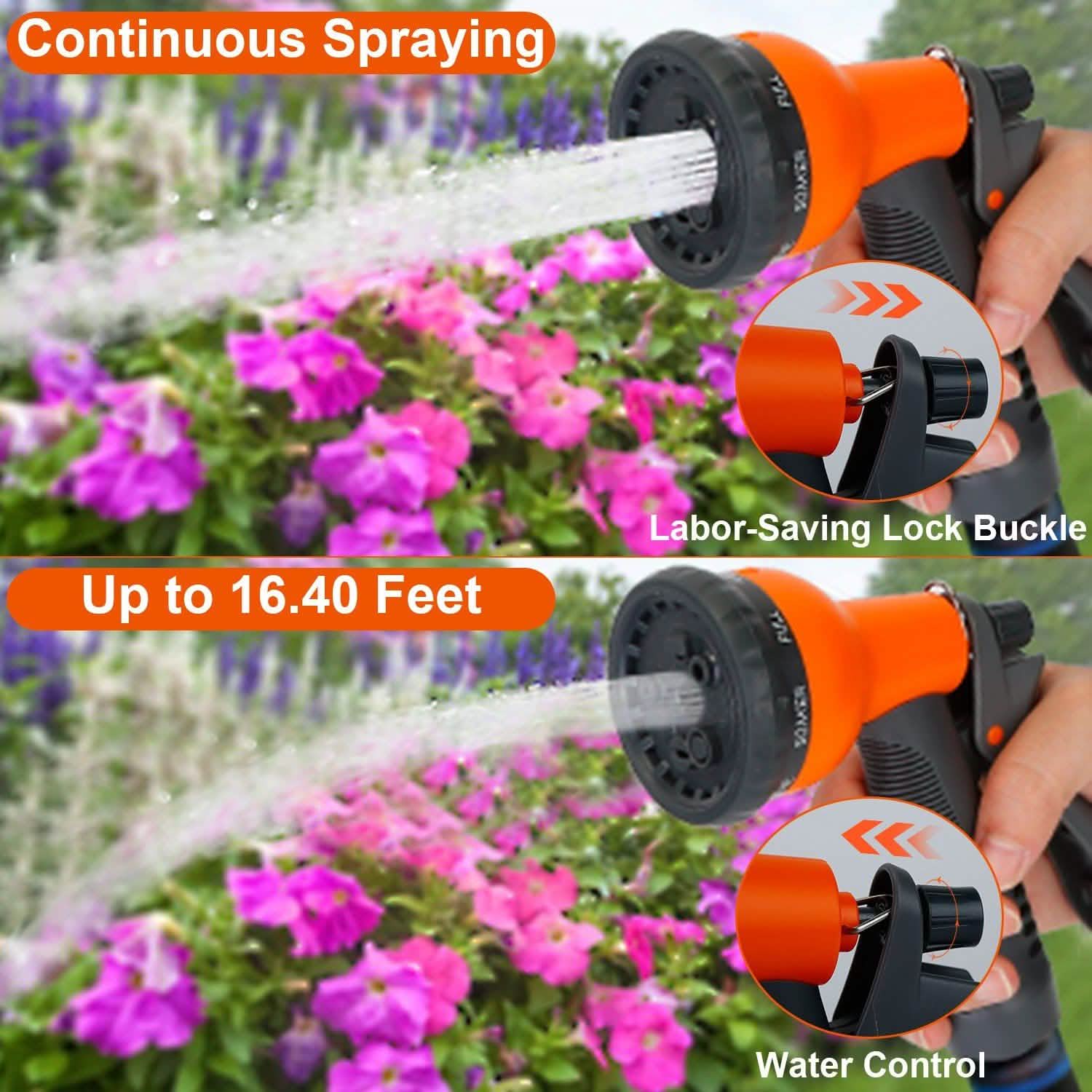Garden Hose Nozzle Water Spray Gun 8 Adjustable Patterns Garden & Patio - Tophatter Daily Deals