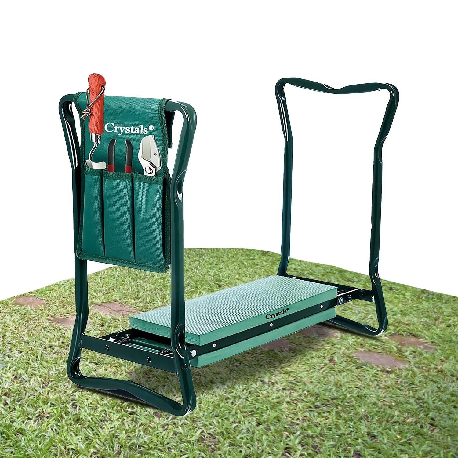Garden Kneeler Stool - Portable Foldable Foam Padded Garden Kneeler Gardening Knee Pad Metal Outdoor Recreation - Tophatter Daily Deals