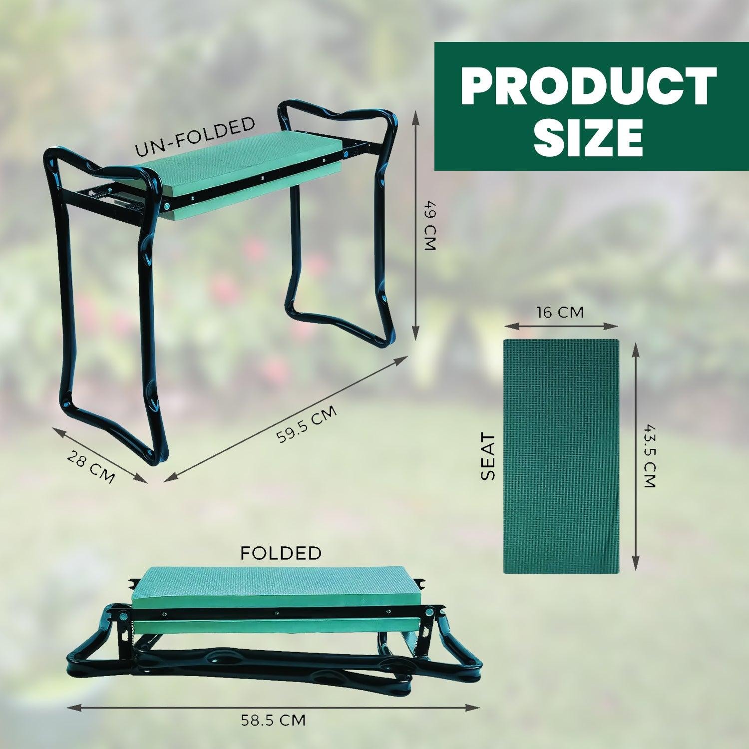 Garden Kneeler Stool - Portable Foldable Foam Padded Garden Kneeler Gardening Knee Pad Metal Outdoor Recreation - Tophatter Daily Deals