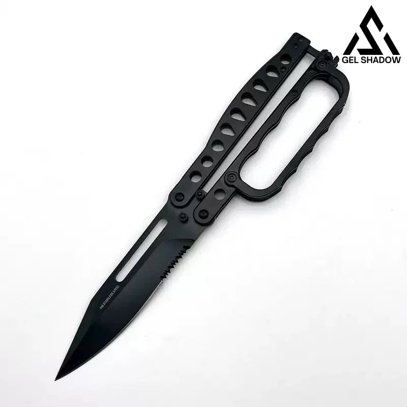 Gargantuan C29 Butterfly Knife-GS150 Black BRASSKNUCKLE - Tophatter Daily Deals
