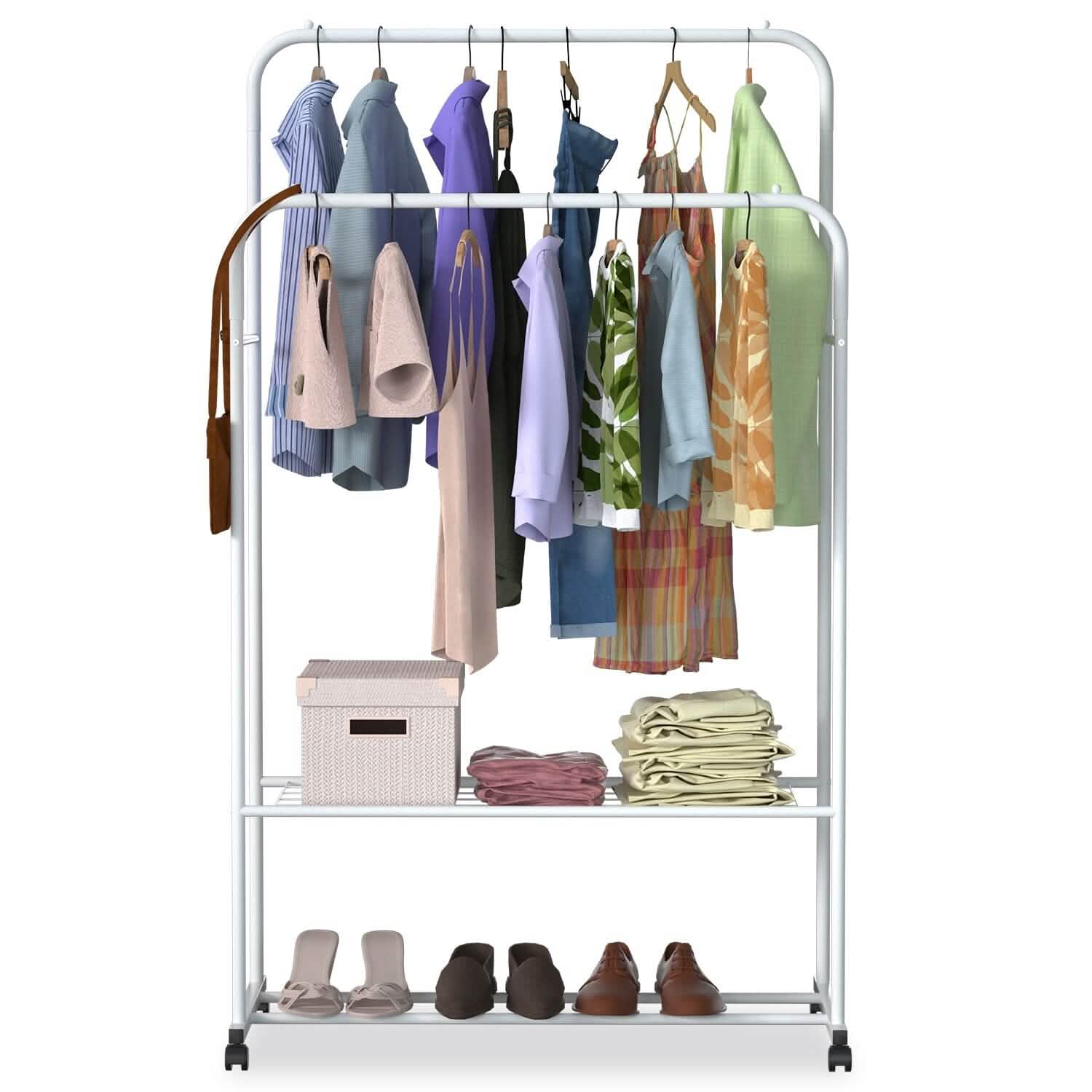 Garment Hanging Rack Clothing Organizer Storage & Organization - Tophatter Daily Deals