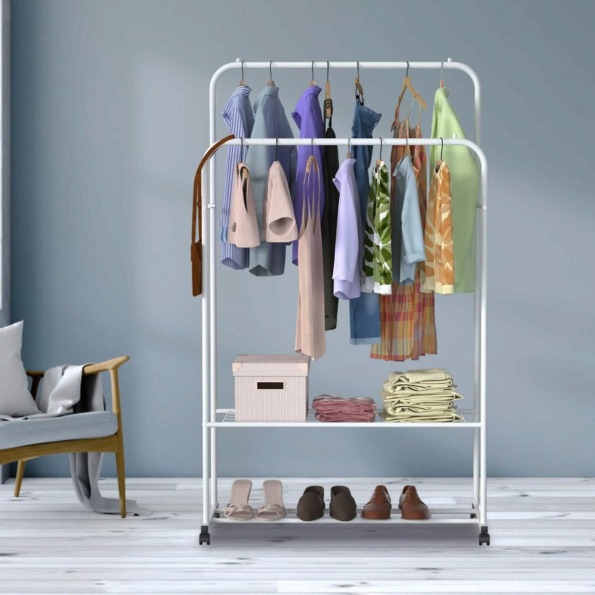 Garment Hanging Rack Clothing Organizer Storage & Organization - Tophatter Daily Deals