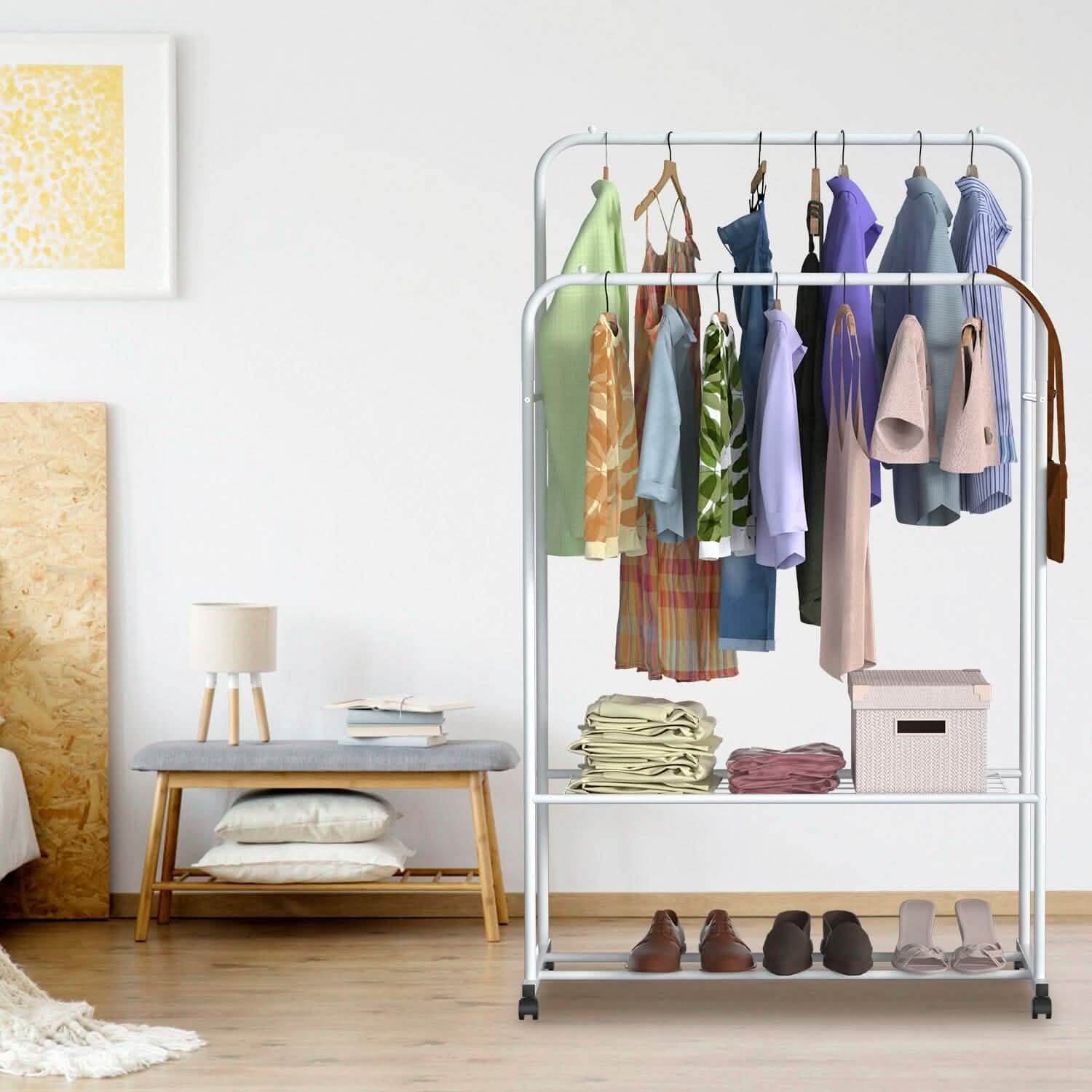 Garment Hanging Rack Clothing Organizer Storage & Organization - Tophatter Daily Deals