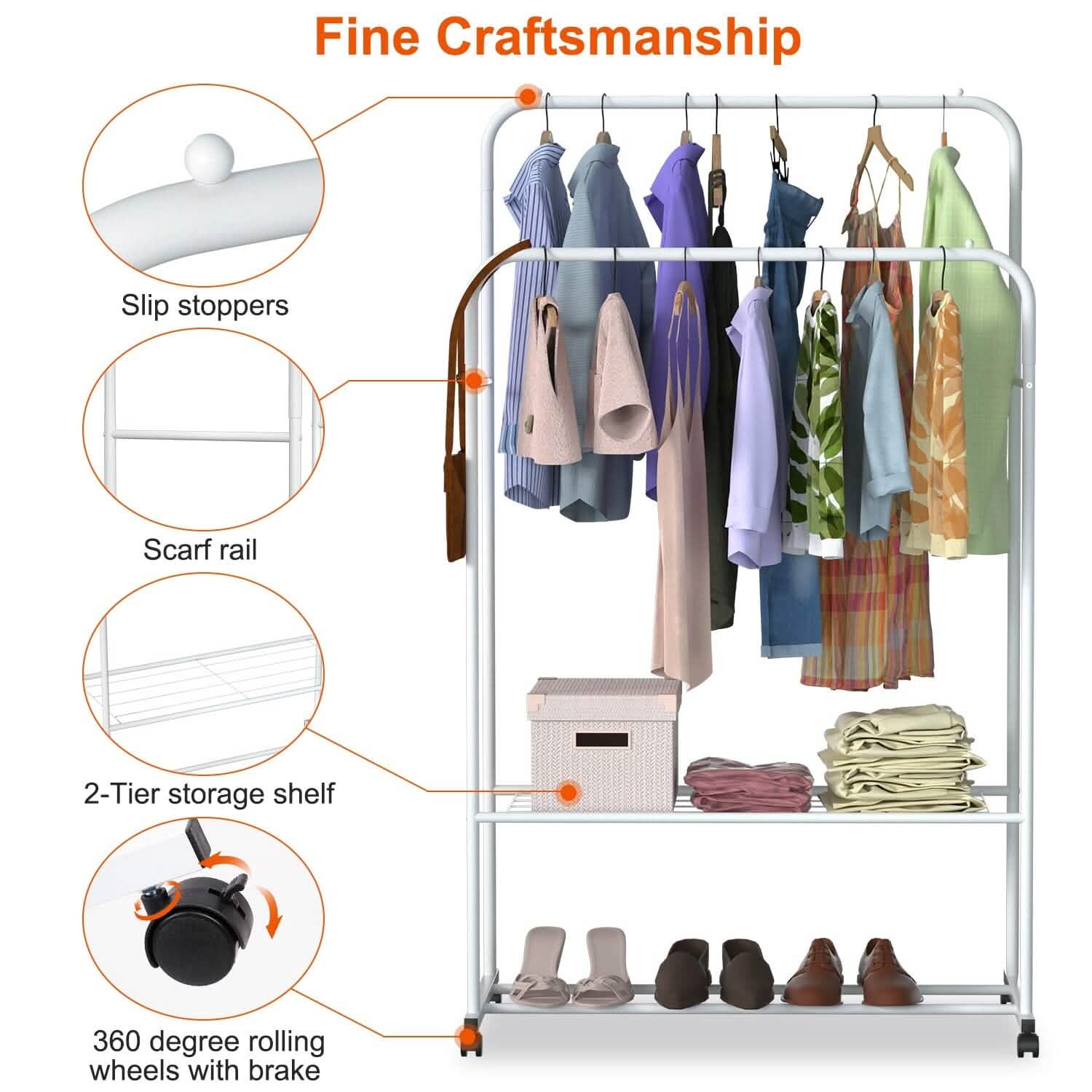 Garment Hanging Rack Clothing Organizer Storage & Organization - Tophatter Daily Deals