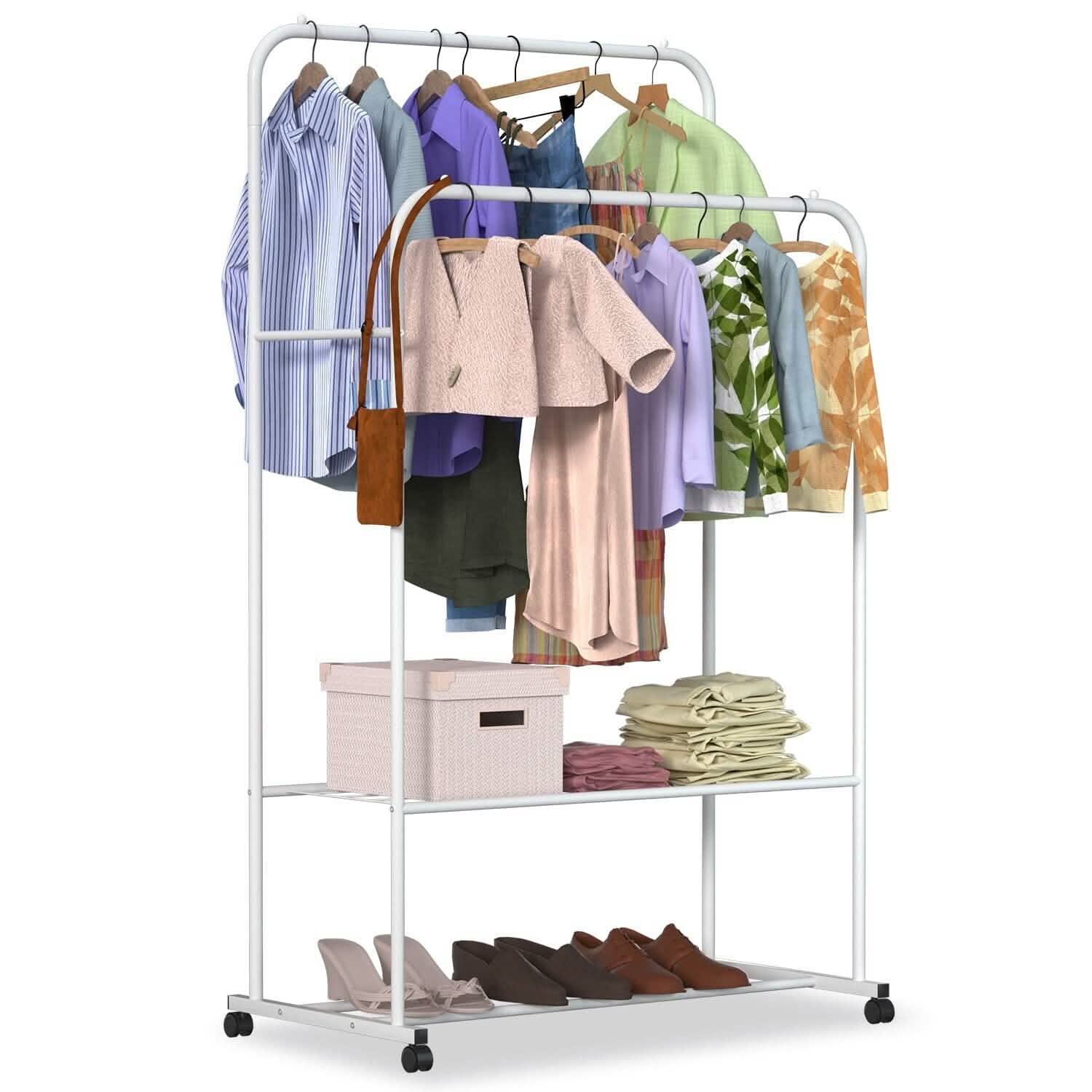 Garment Hanging Rack Clothing Organizer Storage & Organization - Tophatter Daily Deals
