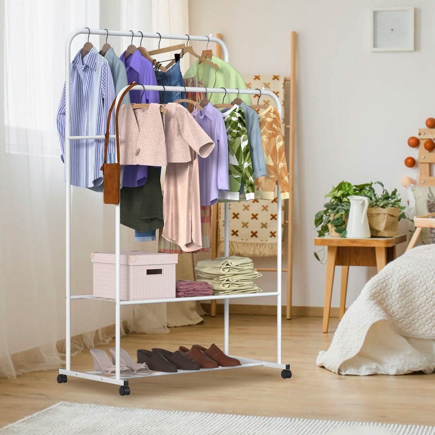 Garment Hanging Rack Clothing Organizer Storage & Organization - Tophatter Daily Deals