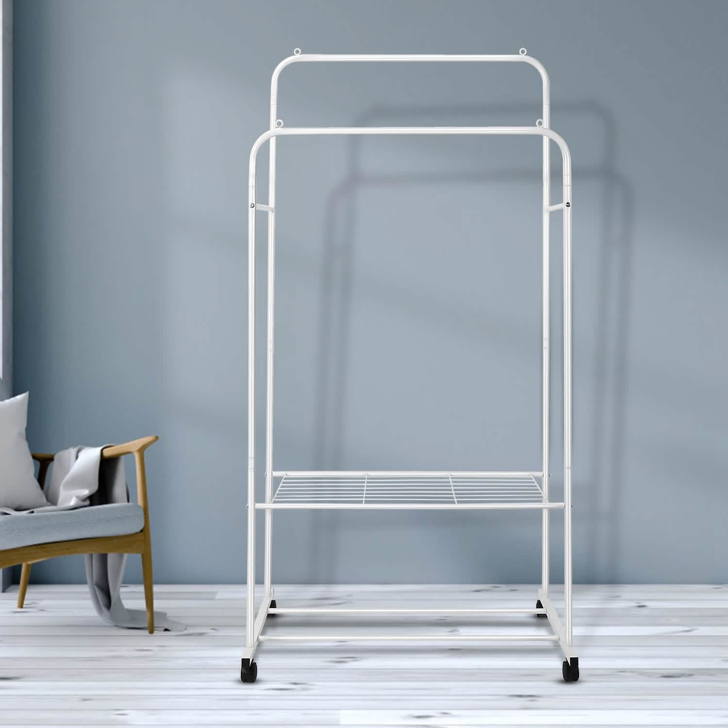 Garment Hanging Rack Clothing Rail Organizer Storage & Organization - Tophatter Daily Deals