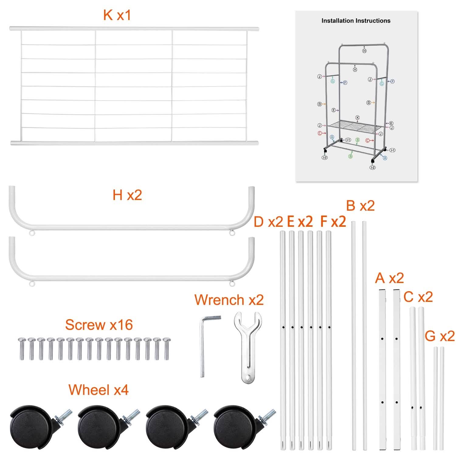 Garment Hanging Rack Clothing Rail Organizer Storage & Organization - Tophatter Daily Deals