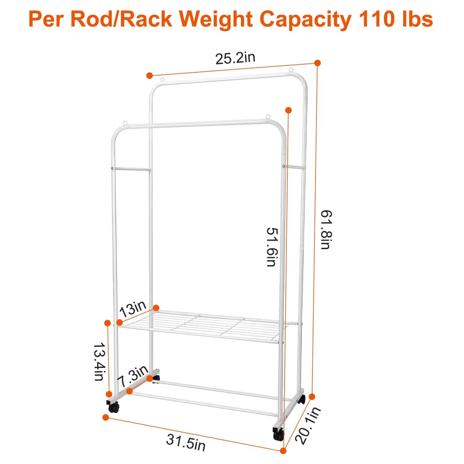 Garment Hanging Rack Clothing Rail Organizer Storage & Organization - Tophatter Daily Deals