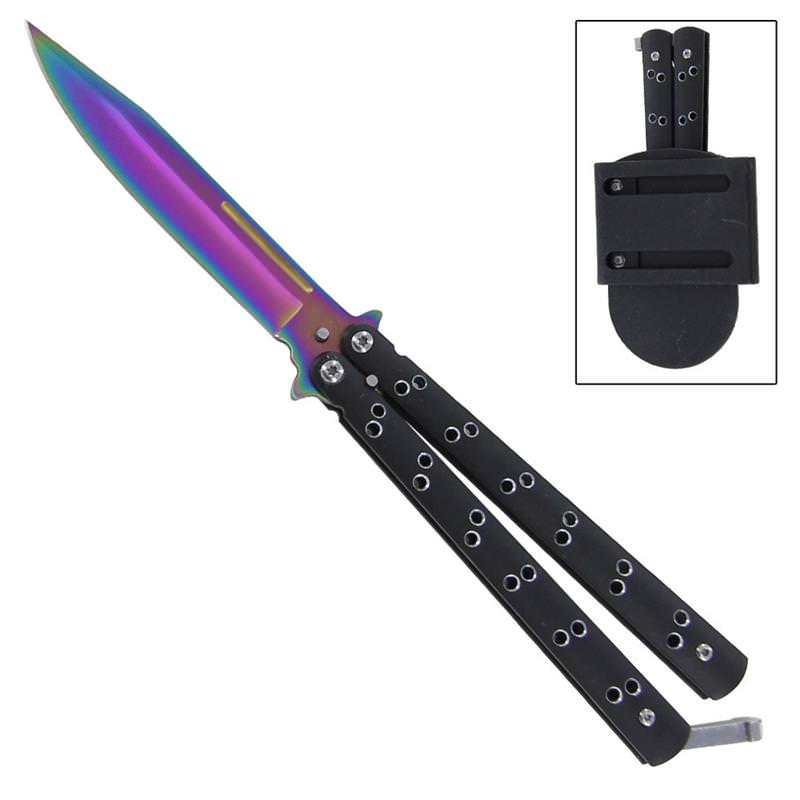 Titanium Dark Chronicle Butterfly Knife - TOPHATTER'S ARMORY DEALS Collectible Weapons - Tophatter Daily Deals