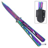 Titanium Finish Butterfly Knife With Holster Collectible Weapons - Tophatter Daily Deals