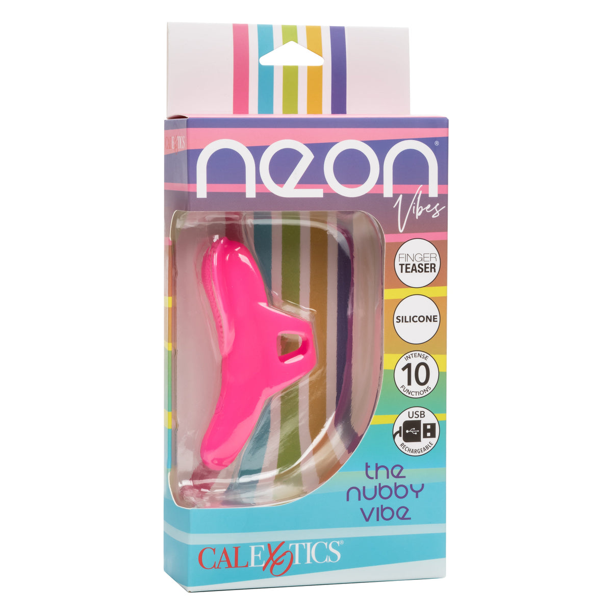Neon Vibes The Nubby Vibe Pink Silicone Finger Teaser with 10 Functions and Rechargeable > Vibrators > Finger Vibrators - Tophatter Daily Deals