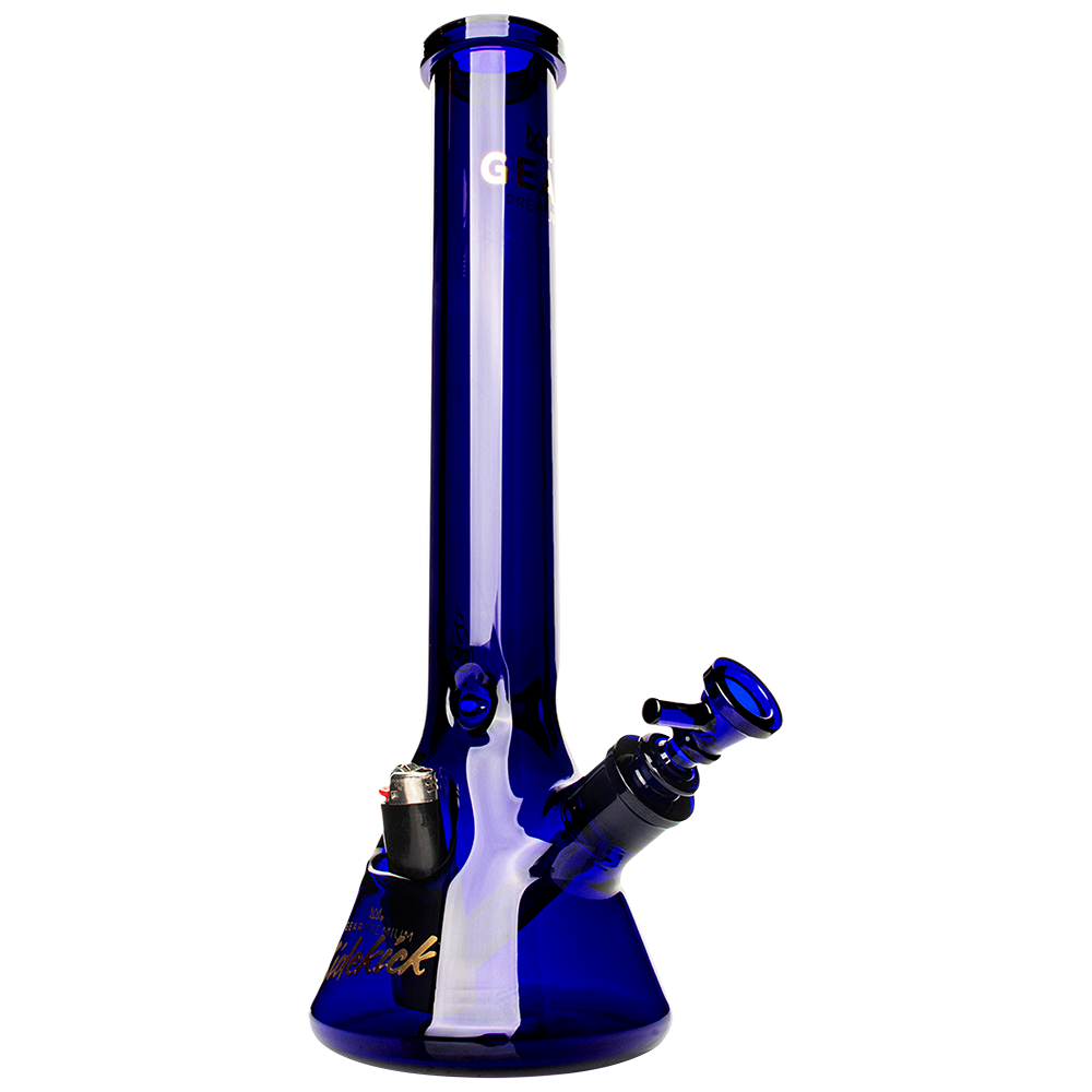 Gear Premium Sidekick Beaker Bong Transparent Dark Blue Glass Bongs - Tophatter Daily Deals