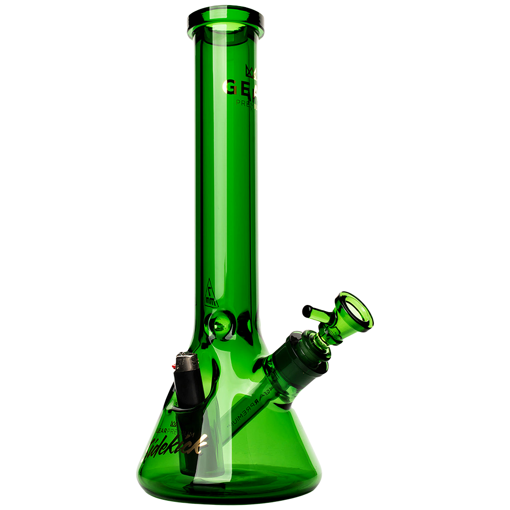 Gear Premium Sidekick Beaker Bong Transparent Green Glass Bongs - Tophatter Daily Deals