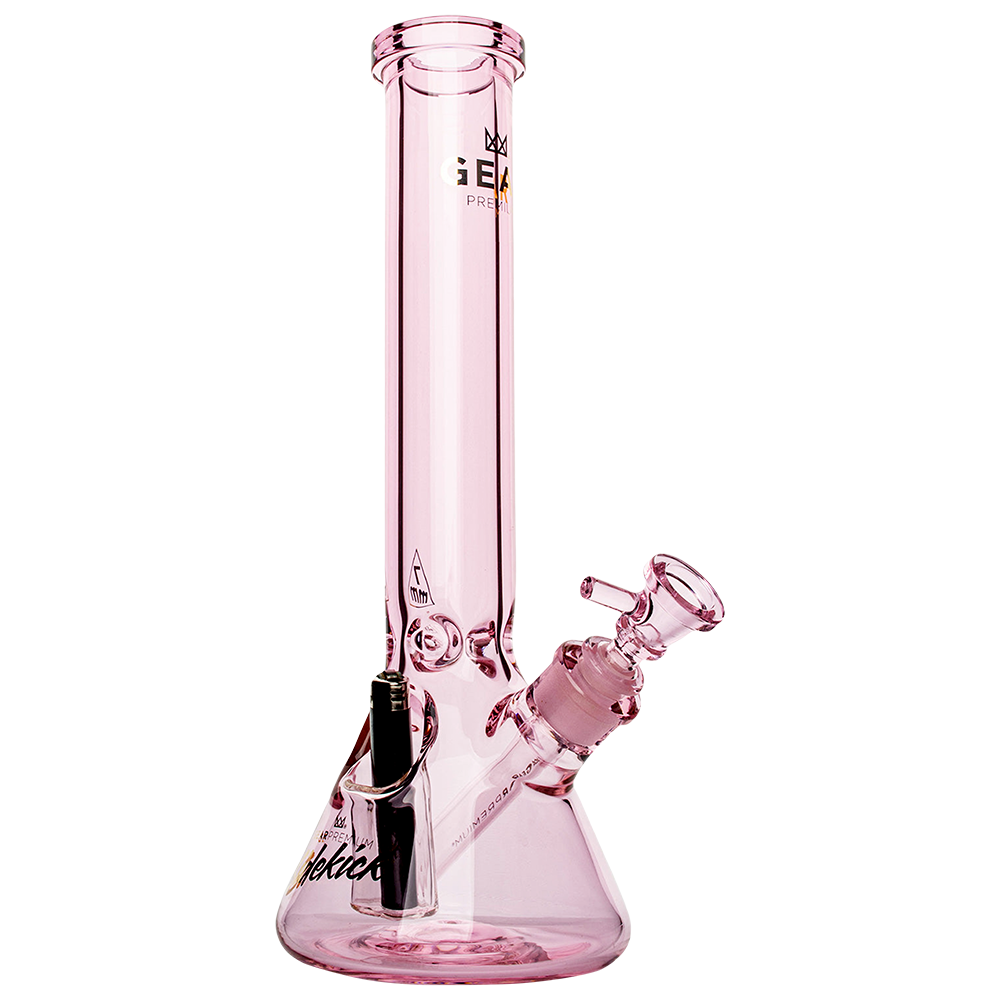 Gear Premium Sidekick Beaker Bong Transparent Pink Glass Bongs - Tophatter Daily Deals