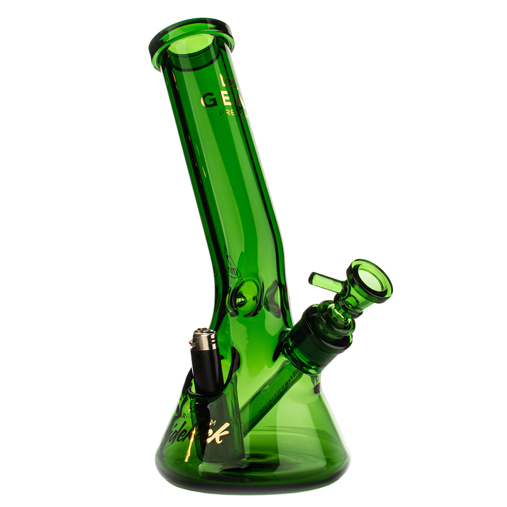 Gear Premium Sidekick Laid Back Beaker Bong Transparent Green Glass Bongs - Tophatter Daily Deals