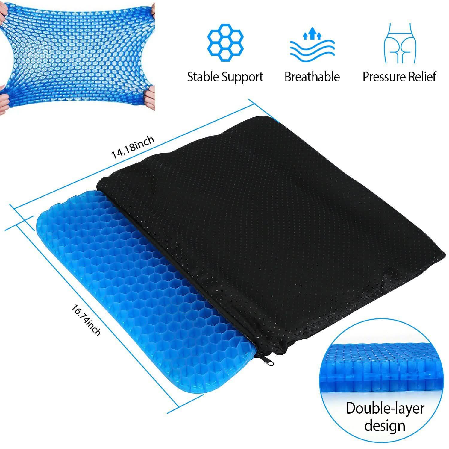 Gel Seat Cushion Non-Slip Breathable Honeycomb Sitting Cushion Health & Wellness - Tophatter Daily Deals
