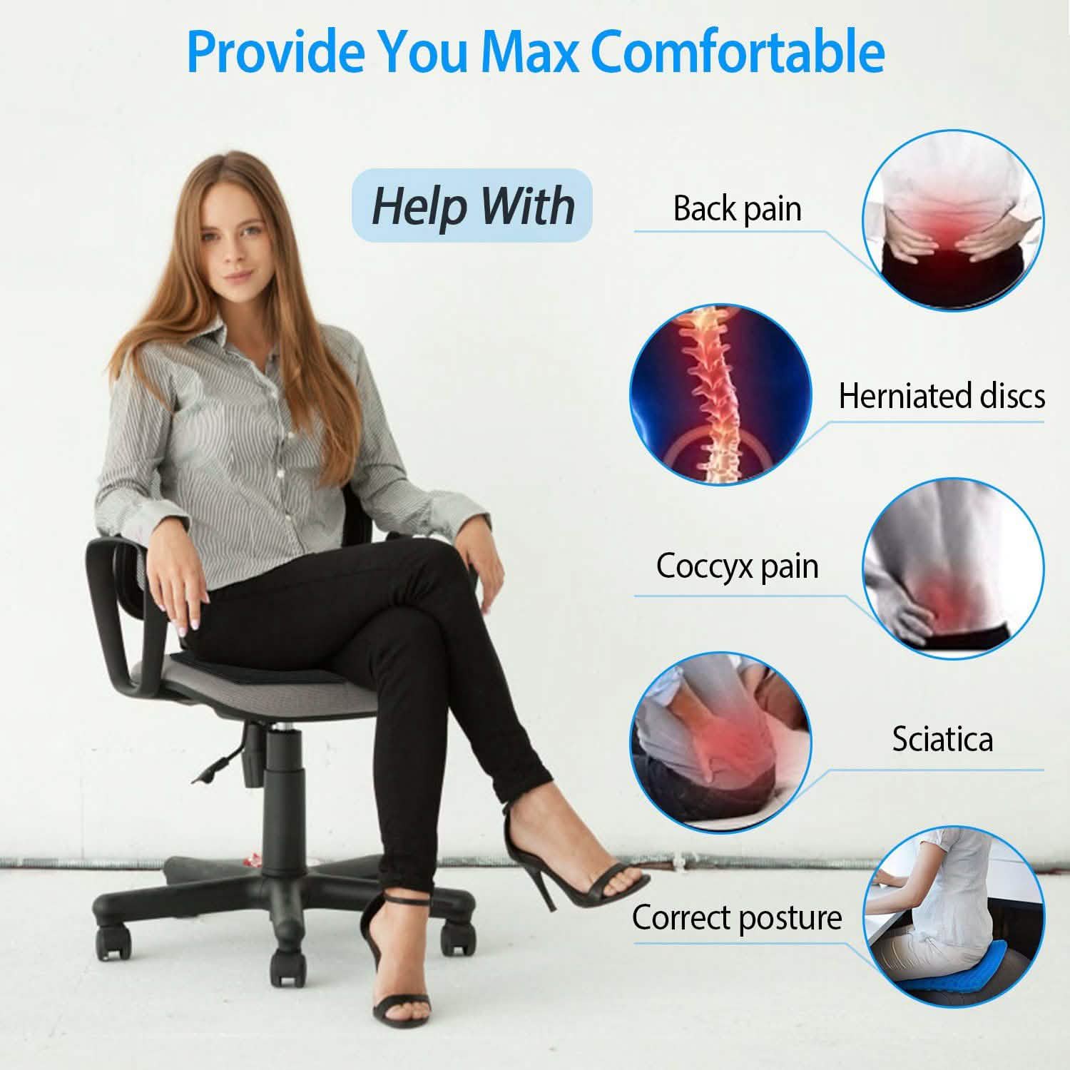 Gel Seat Cushion Non-Slip Breathable Honeycomb Sitting Cushion Health & Wellness - Tophatter Daily Deals