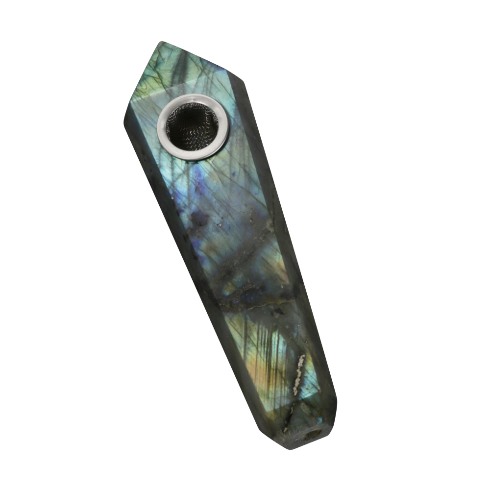 Gemstone Hand Pipe Labradorite Hand Pipes - Tophatter Daily Deals